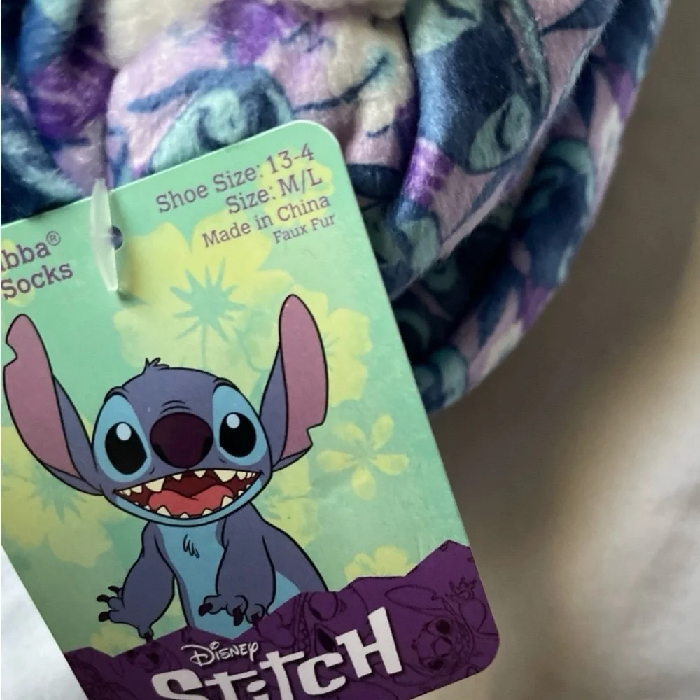 5/$25 LAST CHANCE Slipper Socks, Lilo & Stitch, M/L Kids shoe sizes: 13-4